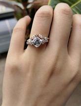 3.5 TCW Asscher &amp; Marquise Cut Diamond Engagement Ring Set Diamond Wedding Band - £166.26 GBP