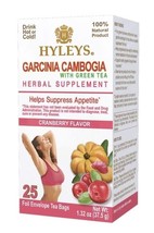 (2) Hyleys Tea Garcinia Cambogia Green Tea Cranberry 25 Tea Bags  1.32 Oz 09/24 - £14.70 GBP