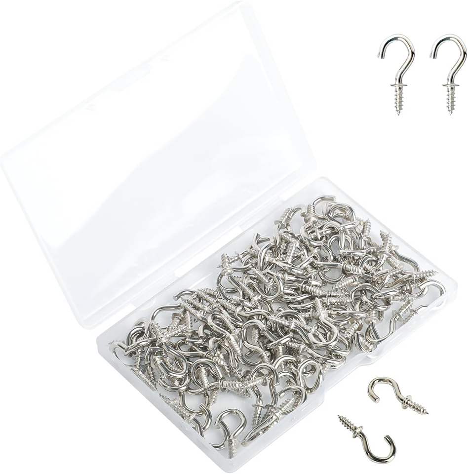 100 Pcs Small Screw Hooks, 1/2 Inch Screw-In Hooks Copper Plated Metal C... - $11.25