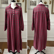 Lanz of Salzburg 100% Cotton Flannel Red Tartan Plaid Nightgown $80 L - $32.40