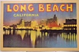 Long Beach, California-Linen Postcard - £3.94 GBP