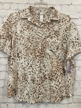 Stars Above Womens Button Front Pajama Top Sleep Shirt Animal Print NWT - £7.73 GBP