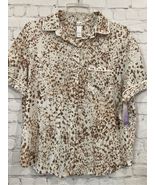 Stars Above Womens Button Front Pajama Top Sleep Shirt Animal Print NWT - £7.77 GBP