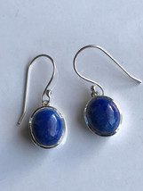 AAA super fine quality natural lapis lazuli earring in 925 sterling soli... - £70.17 GBP