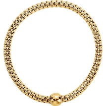 14k Yellow Gold-Plated Sterling Silver 4.3MM Woven Stretch Bracelet - £135.09 GBP