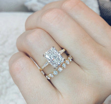 Women&#39;s 2Ct Radiant Cut Diamond Bridal Engagement Ring Set 14KYellow Gold Finish - £100.85 GBP