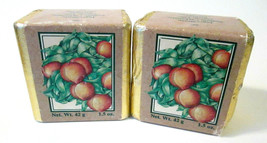 Lot of 2 Vintage Bath Cubes Made in England 42g / 1.5 oz Peach on Wrapper - $6.00