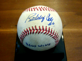 Bobby Cox 2500 Wins Atl Braves Hof Mgr Signed Auto 2500 Win Game Baseball Jsa 2 - £394.50 GBP