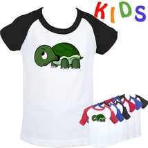 Cute turtle Cartoon Characters Kids Graphic Tee Birthday Gift Boys Girls T-Shirt - £13.83 GBP