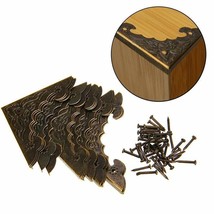 Antique Jewelry Box Corner Foot Wooden Case Corner Protector Bronze Tone... - £10.63 GBP