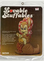 Vintage Lovable Stuffables Printed Doll Fabric for Sewing Kangaroo and Joey - £19.13 GBP