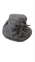 Lawrence Foster Womens Plaid Sun Hat W/ Bow Fashion Church England The D... - £31.64 GBP