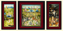 LARGE  Garden of Earthly Delights Art By Bosch 3 Framed Finest Quality Prints - £185.84 GBP