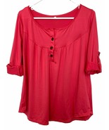 Comenii Winter/Spring Adjustable Sleeve Tunic, Rose Red, US Size XL - $16.21