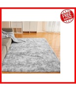 Modern Abstract Light Grey Area Rug 5x7 - Fluffy Cozy Carpet for Living ... - $58.38 CAD