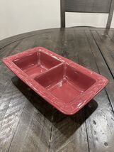 Longaberger 181440 Paprika  Pottery Woven Traditions Rectangle Divided Dish - $29.69