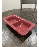 Longaberger 181440 Paprika  Pottery Woven Traditions Rectangle Divided Dish - $544.63 MXN