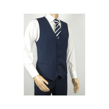 Men Suit BERLUSCONI Turkey 100% Italian Wool Super 180's 3pc Vested #Ber20 Navy image 8