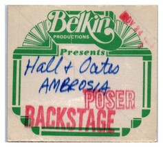 Recibidor &amp; Oates Concierto Backstage Pass Noviembre 24 1978 Richfield Ohio - £39.71 GBP