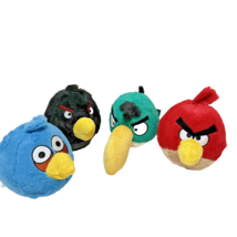 Commonwealth Plush Angry Birds Rovio Black Bomb Space Red Mighty Mojo Lot 4 - £24.72 GBP