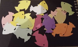 20 fish die cuts. Approx 5cm x 3cm. Sizzix. Assorted colours. New. - £1.98 GBP