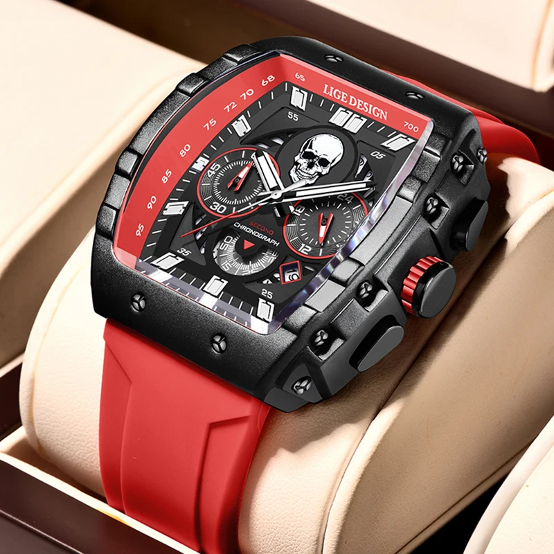 Men Luxury Wristwatch Sport Silicone Strap Quartz Watch Chronograph Wate... - £55.64 GBP