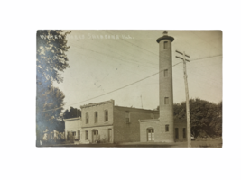 Vintage Real Photo Postcard Water Works Shabbona Illinois Brick Building... - $16.79