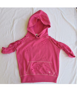 Pink Women&#39;s Distressed Hooded Sweatshirt Size Small - $20.58 CAD