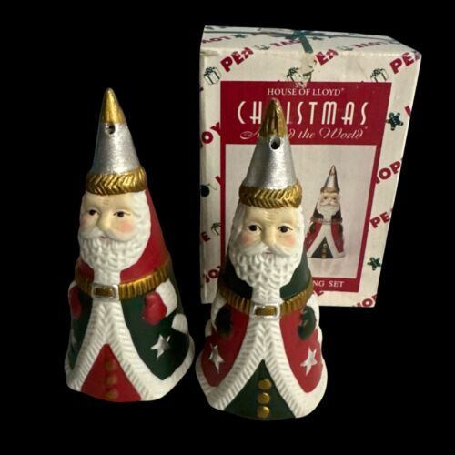 Vtg House of Lloyd Christmas Around the World St. Nick Salt Pepper Set - $12.86