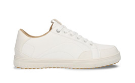 Vegan low-top white trainers unisex sneakers lace-up recycled PET microfibers - £84.99 GBP