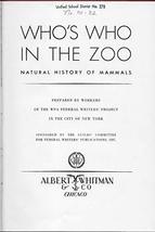 WHO&#39;S WHO IN THE ZOO Natural History of Mammals [Unknown Binding] Linell... - $26.99