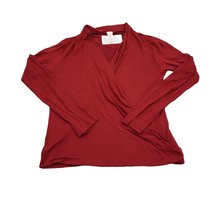 Best Cody Shirt Womens S Red Long Sleeve V Neck Pullover Casual Blouse - £15.20 GBP