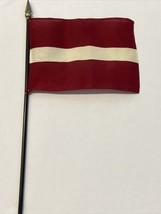 New Latvia Mini Desk Flag - Black Wood Stick Gold Top 4” X 6” - £4.00 GBP