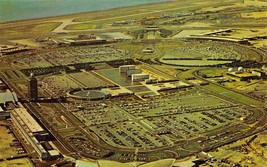 John F Kennedy JFK International Airport Aerial View New York 1960s postcard - £5.14 GBP