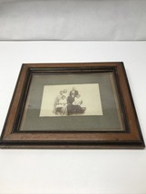 Vintage Turn Of The Century Family Photo With Wooden Frame KG Photography - $24.75