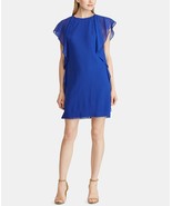 Lauren Ralph Lauren Ruffled Georgette Party Dress Rugby Royal Size 4 $135 - $24.01 CAD