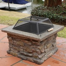 Christopher Knight Home Corporal Square Fire Pit, Stone - $322.99