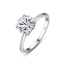 8mm Brilliant Round Cut Solitaire Simulated Diamond 925 Sterling Silver Ring S-7 - £23.08 GBP