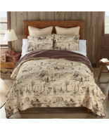 Cowboy Western Cotton Quilt Set Horse Ranch 3 Piece Bedding Equestrian Decor - $44.57 - $126.05