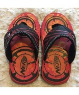 Nerf Boys Red Orange Black Sandals Flip Flops Size 8 - $12.75 CAD