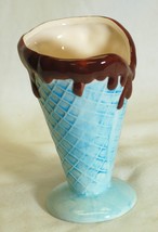 Royal Norfolk Ceramic Waffle Ice Cream Cone Bowl Spring Blue Pastel - £10.11 GBP