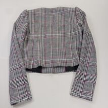 Calvin Klein RN#54163 Women’s Gray 2-Button Plaid Cropped Blazer Jacket Size 6 image 2