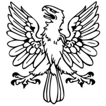 Eagle Displayed #3 sticker VINYL DECAL Medieval Renaissance Heraldry Arm... - £5.58 GBP