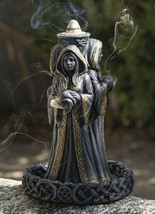 Wicca Triple Moon Goddess Maiden Mother And Crone Pagan Backflow Incense Burner - £25.57 GBP