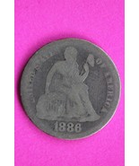 1886 P Seated Liberty Dime Exact Silver Coin Shown Low Grade Filler 42 - $20.56 CAD