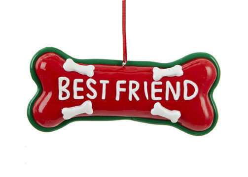 KURT S. ADLER "BEST FRIEND" CLAYGOUGH DOG BONE PET THEME CHRISTMAS ORNAMENT - $8.88