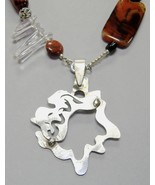 Open Free Form Pendant One Of A Kind Stainless Steel Unique Handmade - £36.19 GBP