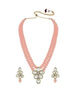 Kundan &amp; Pearl Studded Necklace Jewellery Set For Women - £20.75 GBP