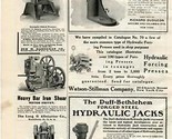 Universal Hydraulic Jack Heavy Bar Iron Shear Motor Drive 1909 Magazine Ad  - $17.82