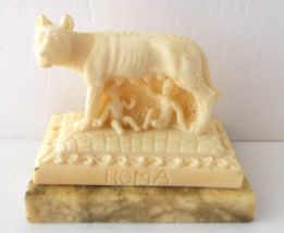 She-Wolf Romulus &amp; Remus Statuette Founders Of Rome Marble Base Roma SPQR - £23.73 GBP